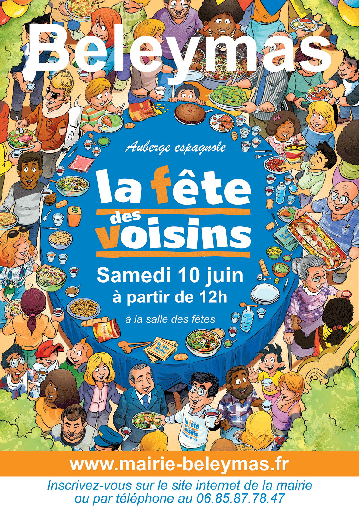 Afiche fete des voisins 2023 format a4 et a3